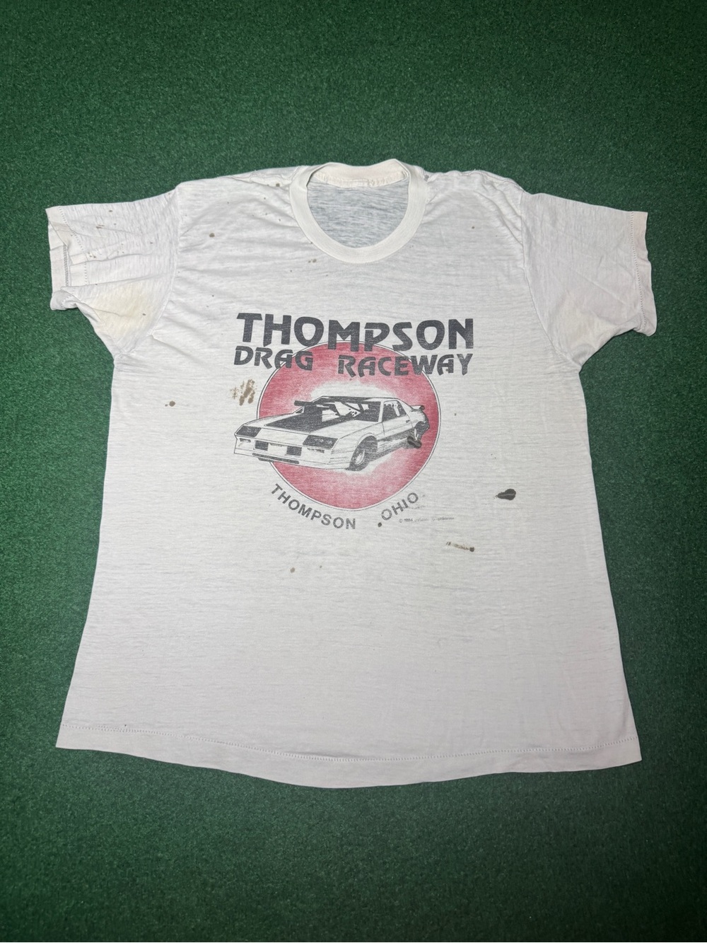 Thompson Drag Raceway Vintage T Shirt Racing Ohio M/L 80s Grunge Punk
